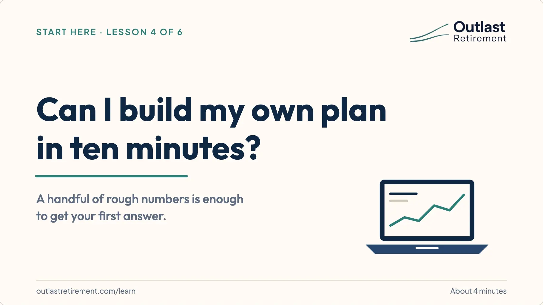 Title slide: Can I build my own plan in ten minutes? A handful of rough numbers is enough to get your first answer.