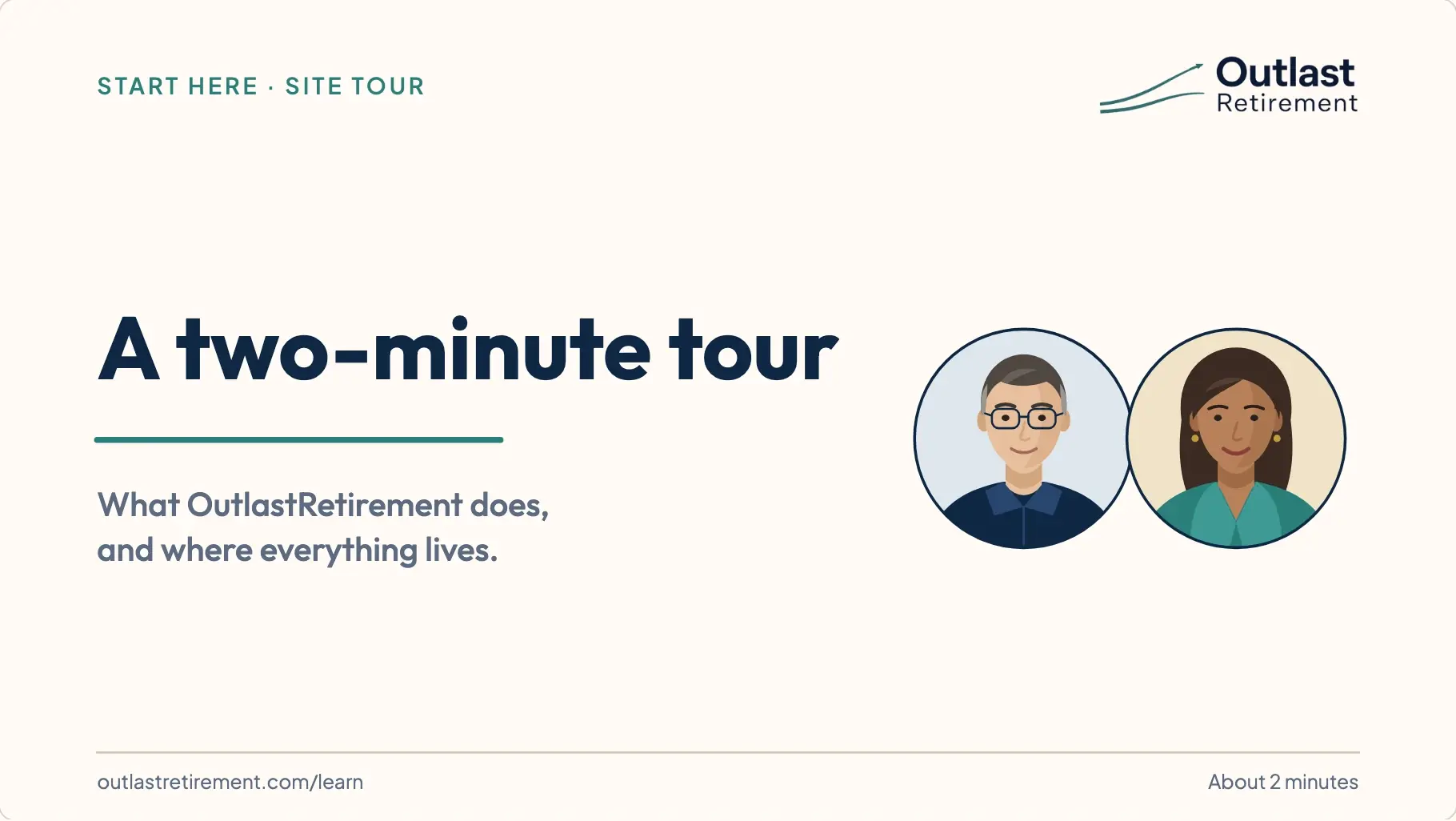 Title slide: A two-minute tour, with portraits of Ray and Angie Parker.